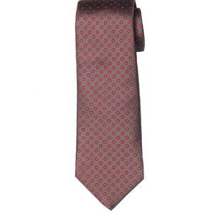 Vintage Givenchy Monsieur Italian Silk Tie Brown Red White Floral Men's